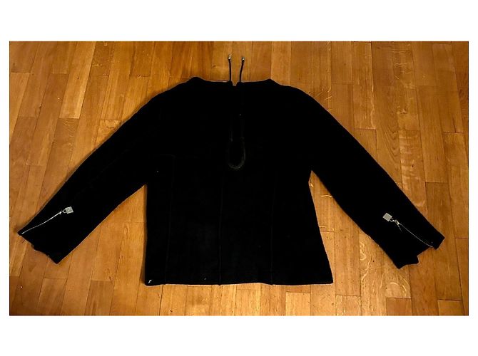 Felpa con zip Vintage Chanel Sport Line, 38 EU Nero Grigio antracite Silver hardware - vista 9