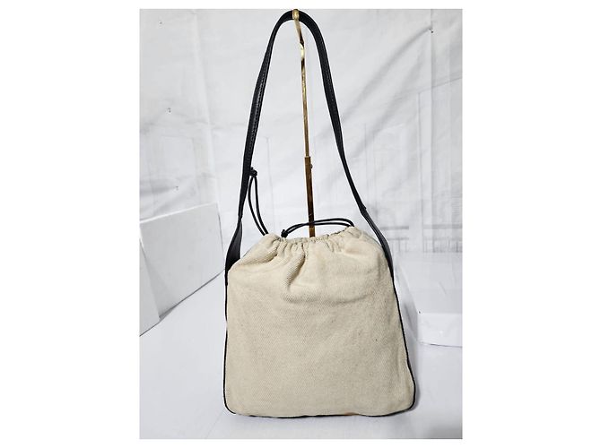 Alexander Wang Canvas Schultertasche Creme/Schwarz Roh - Ansicht 4