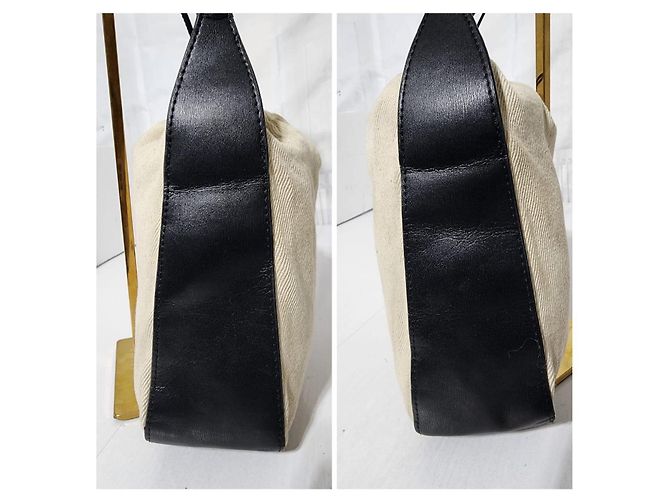 Alexander Wang Canvas Schultertasche Creme/Schwarz Roh - Ansicht 8