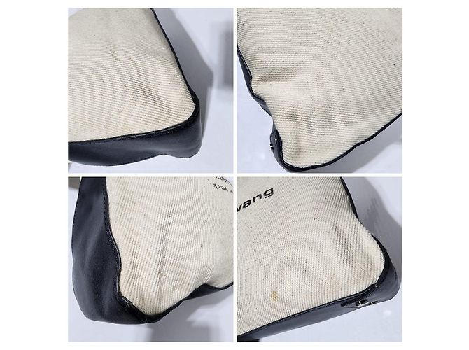 Alexander Wang Canvas Schultertasche Creme/Schwarz Roh - Ansicht 9