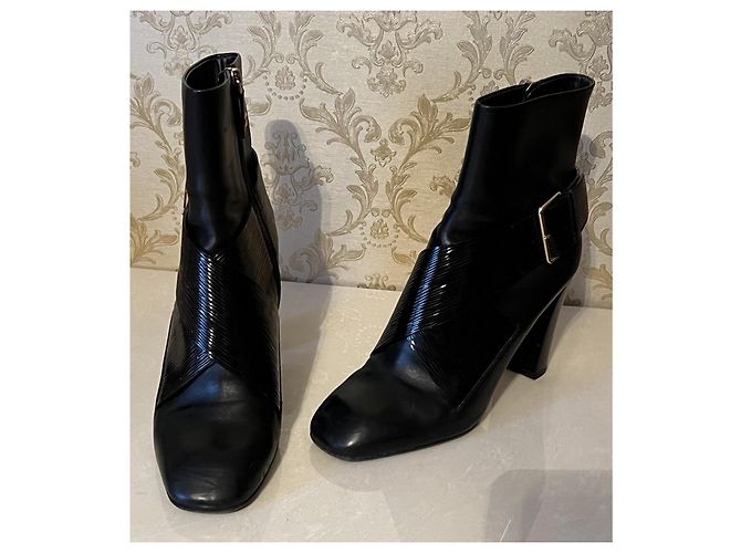 Botines de cuero negro Louis Vuitton - vista 3