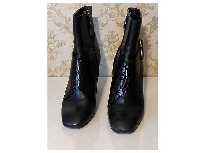 Botines de cuero negro Louis Vuitton - vista 4