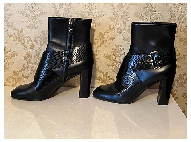 Botines de cuero negro Louis Vuitton - vista 5