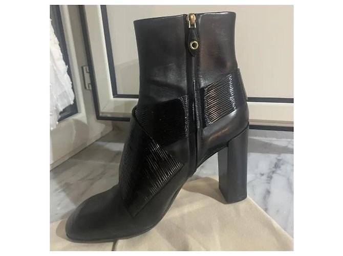 Botines de cuero negro Louis Vuitton - vista 9