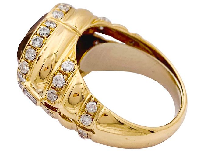 Anello Repossi 'Cuore' in oro giallo, diamanti, citrino. - vista 6