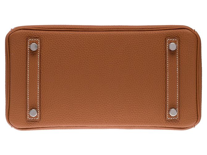 Hermès HERMES Birkin 25 Tasche aus goldenem Leder - 102380 - Ansicht 11