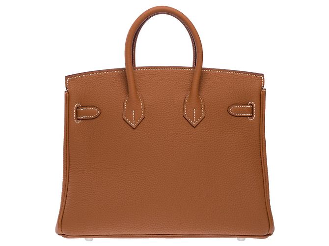 Hermès HERMES Birkin 25 Tasche aus goldenem Leder - 102380 - Ansicht 4
