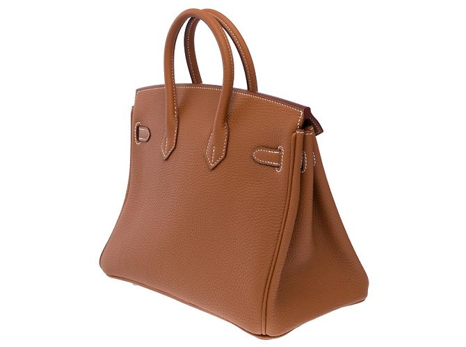 Hermès HERMES Birkin 25 Tasche aus goldenem Leder - 102380 - Ansicht 6