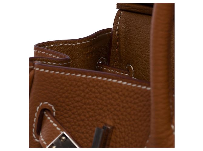 Hermès HERMES Birkin 25 Tasche aus goldenem Leder - 102380 - Ansicht 8