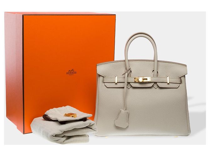 Hermès Sac HERMES Birkin 25 en Cuir Gris - 102381 - vue 2
