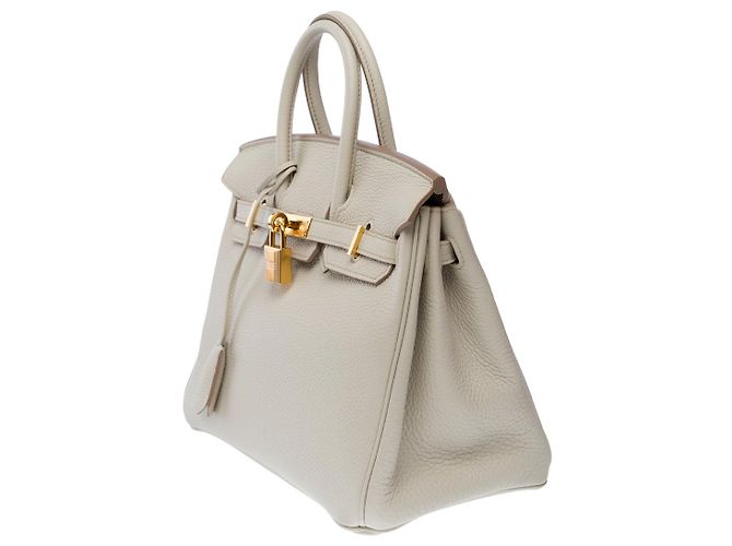 Hermès Sac HERMES Birkin 25 en Cuir Gris - 102381 - vue 5