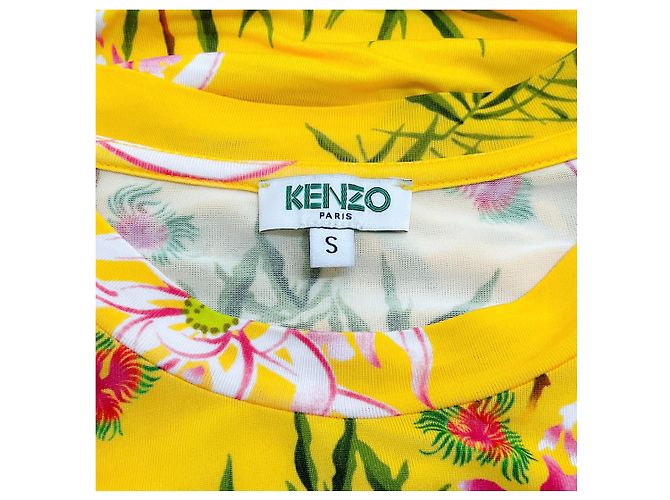 Vestido fruncido floral amarillo Kenzo - vista 4