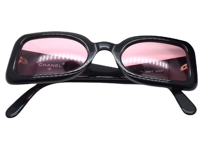 Occhiali da sole tinti Chanel Nero Oro Logo Rosa Rosso 05977 D'oro - vista 2