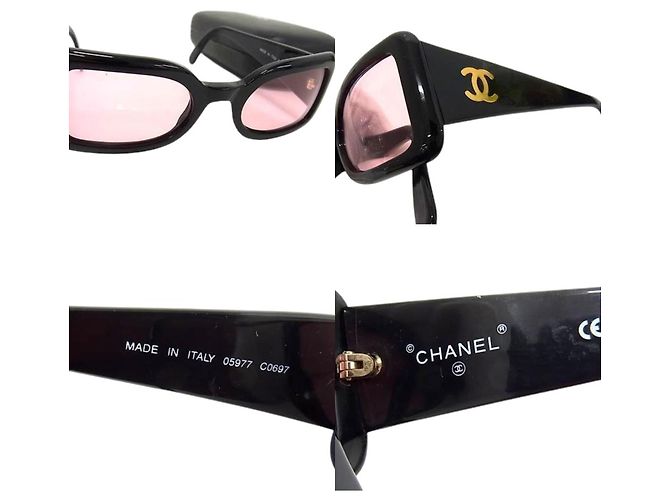 Occhiali da sole tinti Chanel Nero Oro Logo Rosa Rosso 05977 D'oro - vista 5