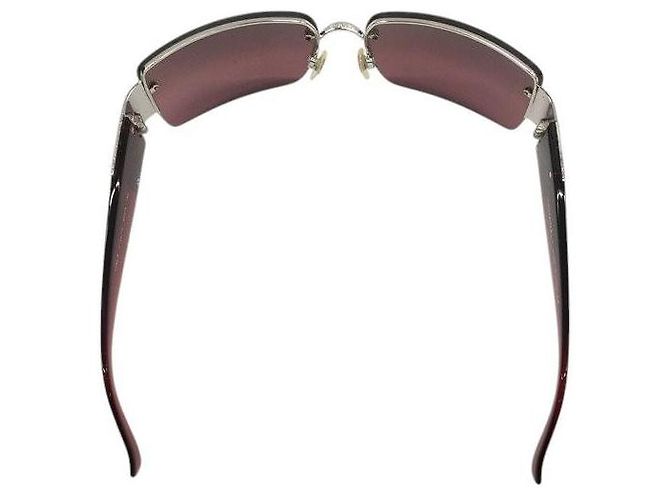 Chanel CC Logo randlose Strass Sonnenbrille rot silber 4095-B - Ansicht 4