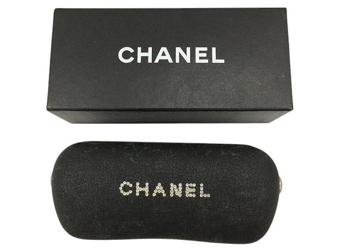 Chanel CC Logo randlose Strass Sonnenbrille rot silber 4095-B - Ansicht 8