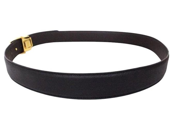 Fendi FF Gold Logo Black Leather Belt Golden - view 2