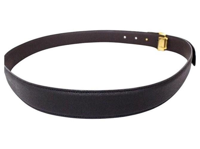 Fendi FF Gold Logo Black Leather Belt Golden - view 3