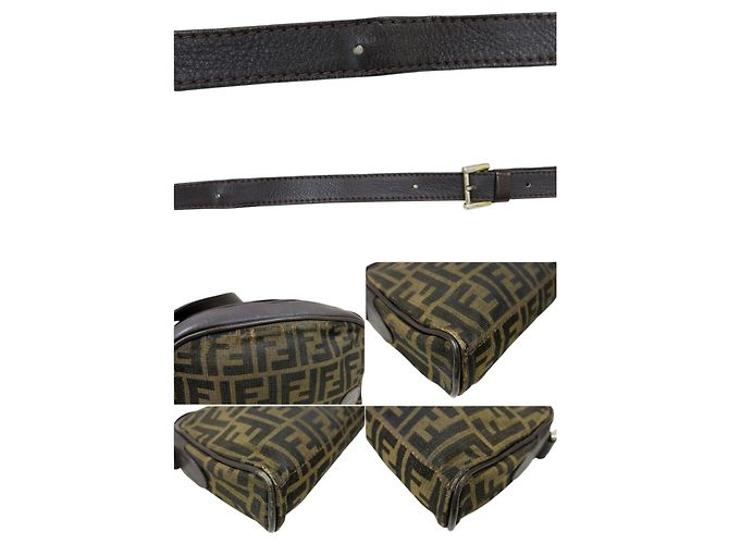 Borsa a tracolla in tela monogramma Zucca marrone Fendi - vista 11