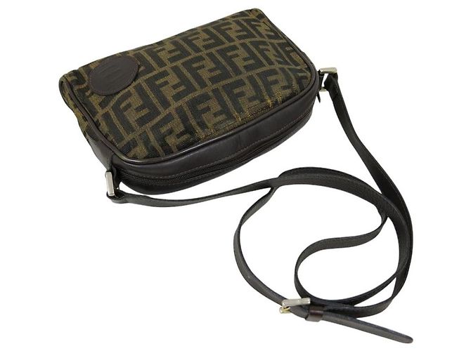 Borsa a tracolla in tela monogramma Zucca marrone Fendi - vista 2