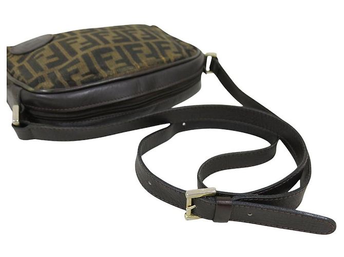 Borsa a tracolla in tela monogramma Zucca marrone Fendi - vista 3