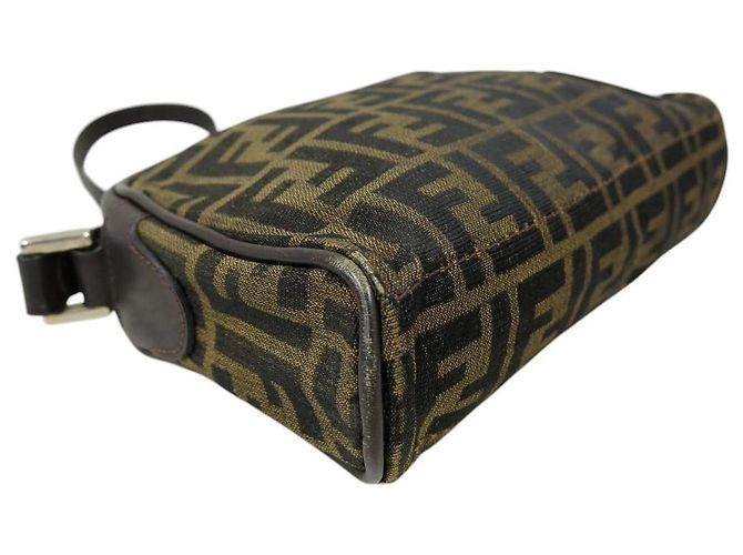 Borsa a tracolla in tela monogramma Zucca marrone Fendi - vista 6