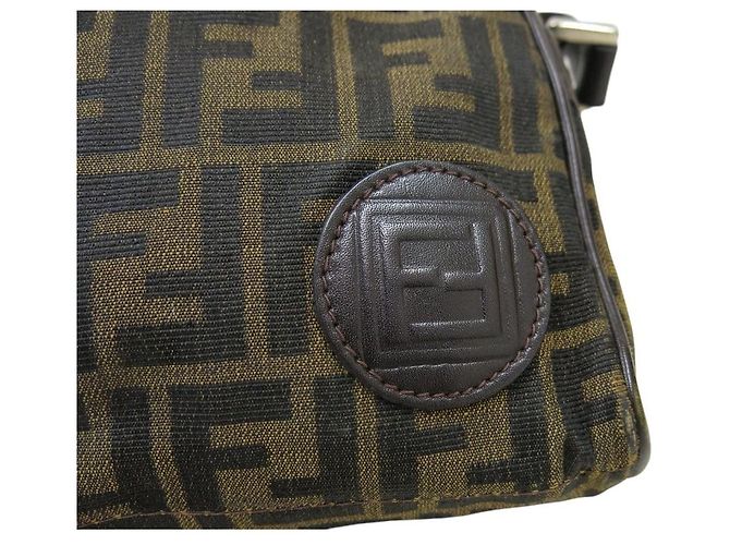 Borsa a tracolla in tela monogramma Zucca marrone Fendi - vista 8