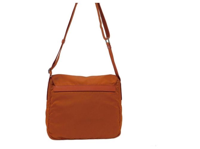 Prada Orange Tessuto Nylon Logo Umhängetasche - Ansicht 2