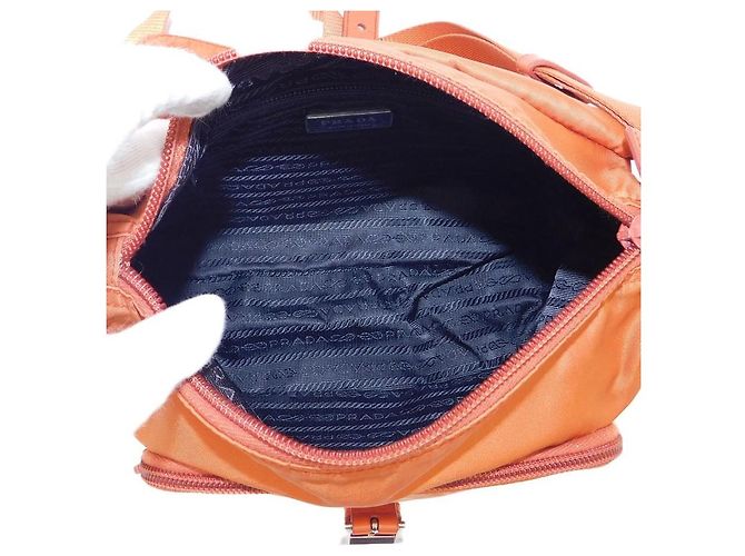 Prada Orange Tessuto Nylon Logo Umhängetasche - Ansicht 7