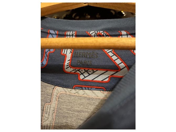 Abito T-shirt Hermès Blu Navy Cotone - vista 3