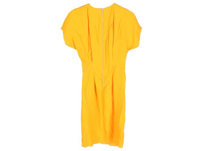 Knie-langes Shiftkleid aus orangefarbener Viskose von Acne Studios - Ansicht 2