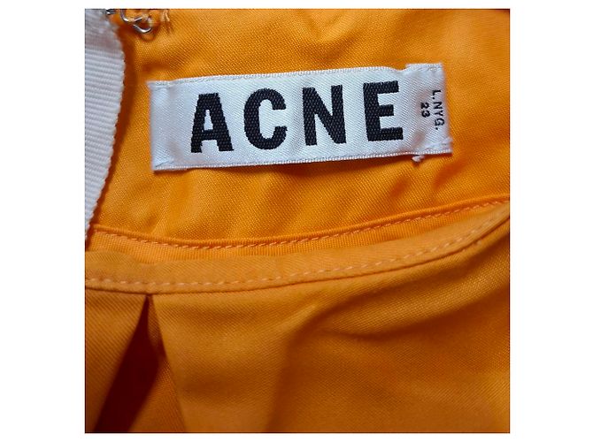 Knie-langes Shiftkleid aus orangefarbener Viskose von Acne Studios - Ansicht 3