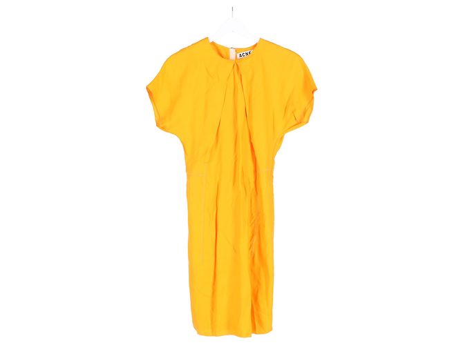 Knie-langes Shiftkleid aus orangefarbener Viskose von Acne Studios - Ansicht 4