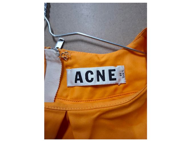 Knie-langes Shiftkleid aus orangefarbener Viskose von Acne Studios - Ansicht 6