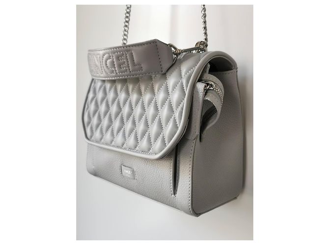 Borsa Lancel Ninon Grigia in Pelle Grigio - vista 10