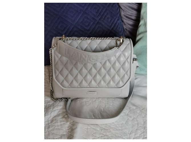 Borsa Lancel Ninon Grigia in Pelle Grigio - vista 15