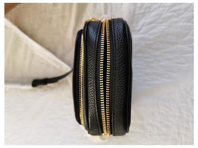 Borsa a tracolla Michael Kors Jet Set Travel in pelle nera Nero Gold hardware - vista 13
