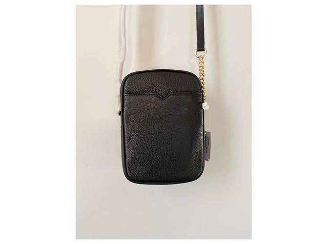 Borsa a tracolla Michael Kors Jet Set Travel in pelle nera Nero Gold hardware - vista 5