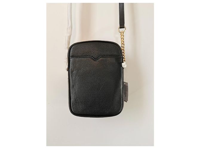 Borsa a tracolla Michael Kors Jet Set Travel in pelle nera Nero Gold hardware - vista 7