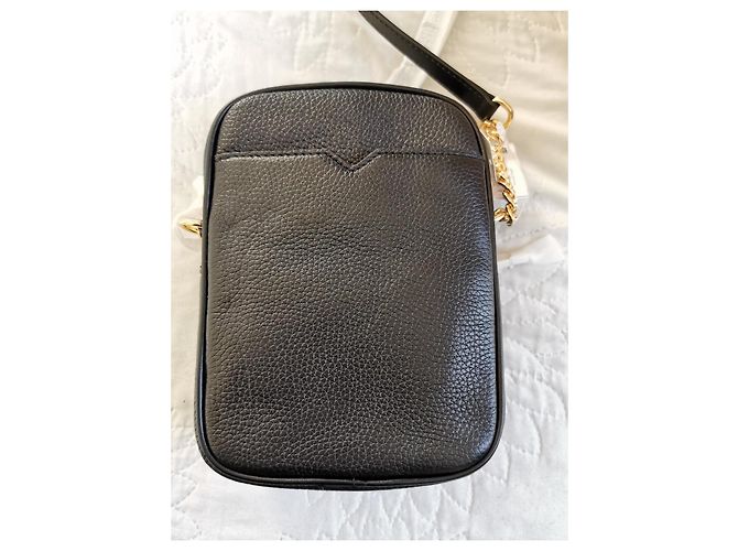Borsa a tracolla Michael Kors Jet Set Travel in pelle nera Nero Gold hardware - vista 9