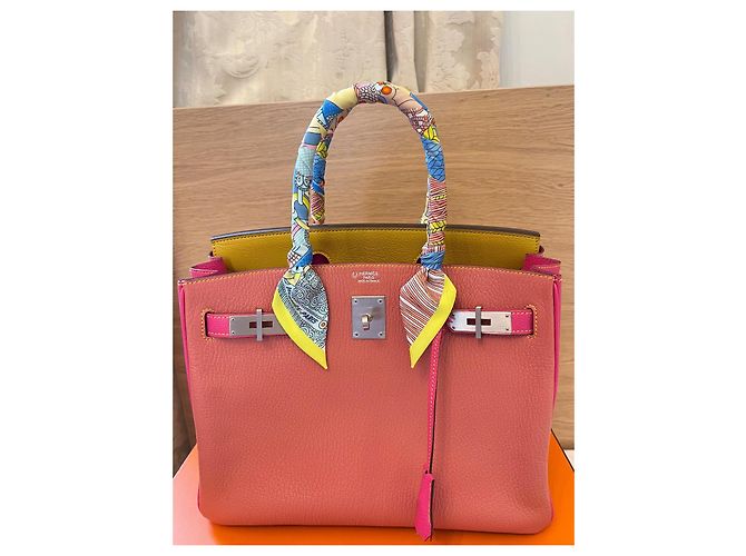 Autre Marque Borsa Hermès Birkin 30 in pelle Cherve Rosy Lime Multicolore - vista 2