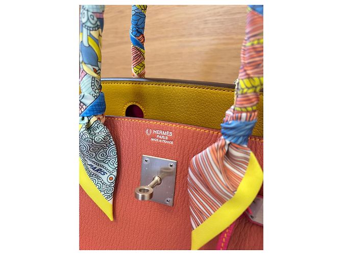 Autre Marque Borsa Hermès Birkin 30 in pelle Cherve Rosy Lime Multicolore - vista 3