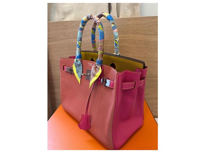 Autre Marque Borsa Hermès Birkin 30 in pelle Cherve Rosy Lime Multicolore - vista 4