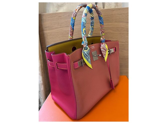 Autre Marque Borsa Hermès Birkin 30 in pelle Cherve Rosy Lime Multicolore - vista 5