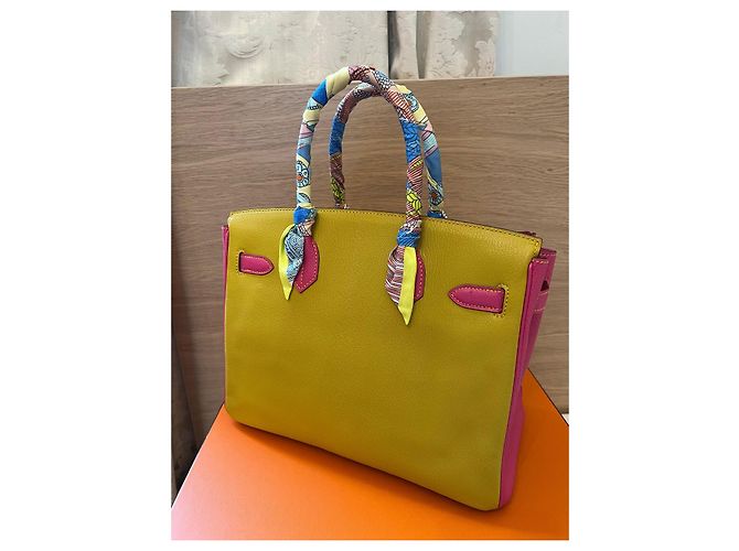 Autre Marque Borsa Hermès Birkin 30 in pelle Cherve Rosy Lime Multicolore - vista 6