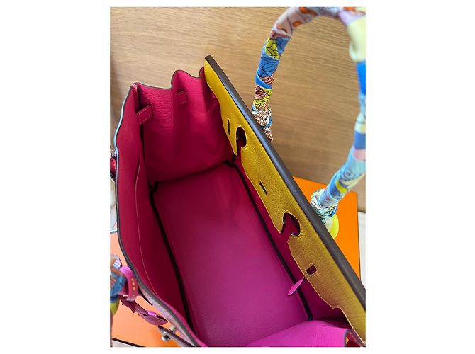 Autre Marque Borsa Hermès Birkin 30 in pelle Cherve Rosy Lime Multicolore - vista 7