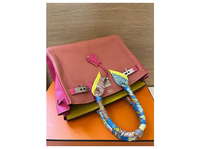 Autre Marque Borsa Hermès Birkin 30 in pelle Cherve Rosy Lime Multicolore - vista 8