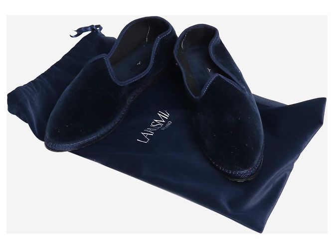 Larusmiani Blaue Samt-Slipper - Größe EU 37 - Ansicht 6