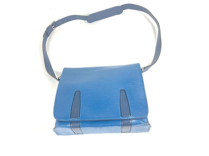 Borsa a Spalla Epi Harrington di Louis Vuitton Blu - vista 7
