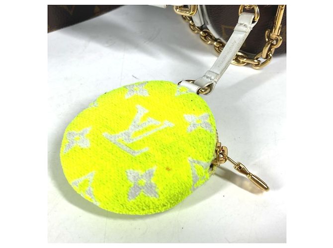 Papillon Monogram Kettenhandtasche von Louis Vuitton Braun Weiß - Ansicht 8
